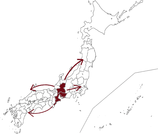 対応地域の図